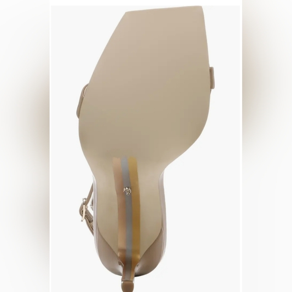 New Sam Edelman Orchid Rose Blush Heeled Open Square Toe Ankle Strap Sandals - Picture 6 of 7